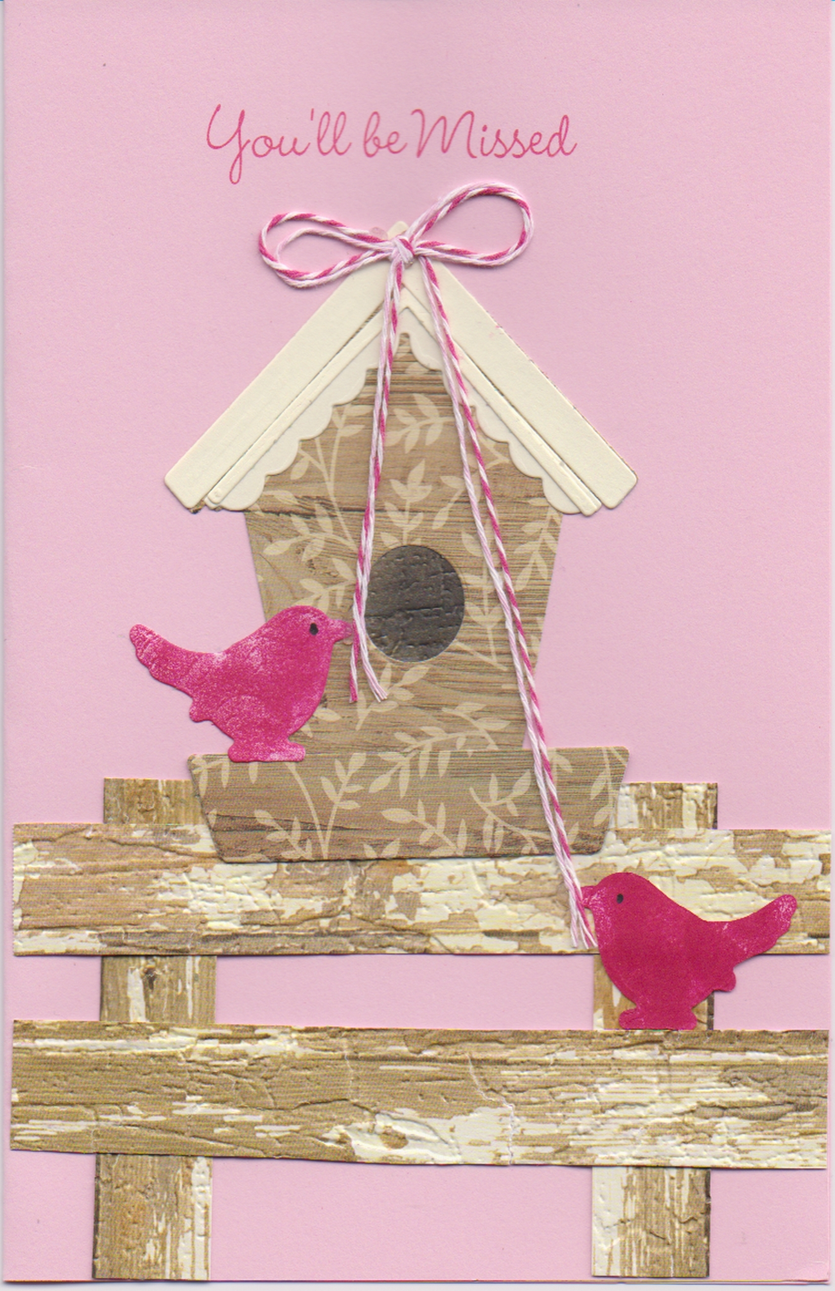 MiscBirdHouseOnFenceRibbon5007